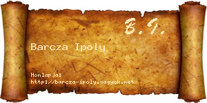 Barcza Ipoly névjegykártya